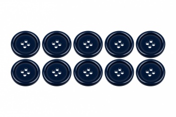 Pack of 10 23mm Blue Buttons with 4 Holes